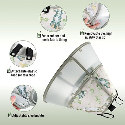 Soft Dog Cone Collar for Large Medium Small Dogs After Surgery, Adjustable Pet Recovery E-Collar, Elizabethan Collar for Dogs and Cats, Brown XLarge Long
