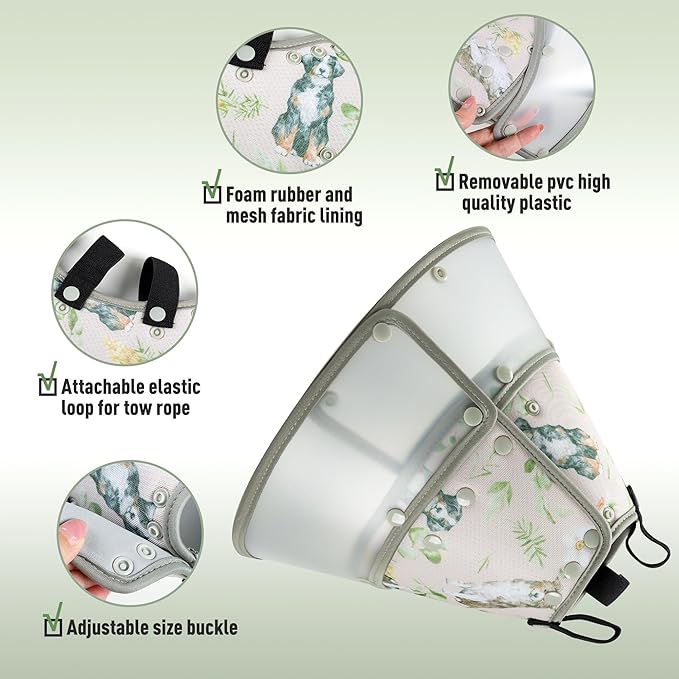 Soft Dog Cone Collar for Large Medium Small Dogs After Surgery, Adjustable Pet Recovery E-Collar, Brown XLarge