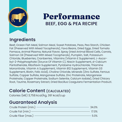 Solid Gold High Protein Dog Food Dry Dog Kibble - Premium Beef Protein & Digestive Probiotics for Energy, Muscle, Gut & Immune Support - Healthy Grain & Gluten Free Dogfood - Nutrientboost - 3.75 LB