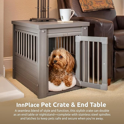 New Age Pet ecoFLEX Pet Crate/End Table, Small, Grey, Model:EHHC405S