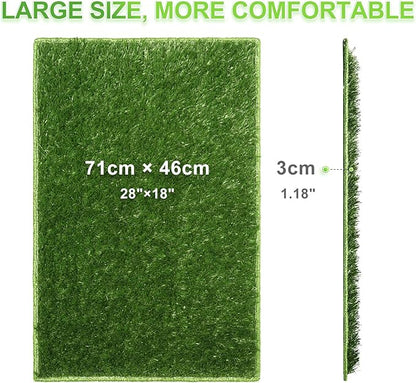 Hompet Dog Grass Pads, Puppy Turf Potty Training Pads, Artificial Turf for Dog Systems Replacement Grass Mats, Easy to Clean with Fast Drain Holes, Indoor/Outdoor Garden Lawn Patio Balcony 28"×18"