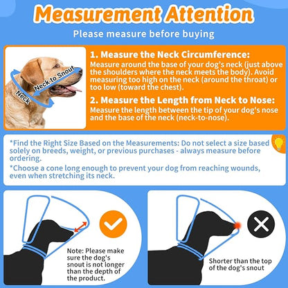 Dog Cone Collar, Clear Soft Cone for Dogs After Surgery to Stop Licking, Breathable Mesh Recovery Collar with Elastic Loop for Snug Fit, Adjustable E-Collar for Medium Dogs, Black Size 3