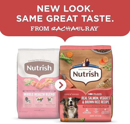 Nutrish Rachael Ray Adult Dry Dog Food Real Salmon, Veggies & Brown Rice Recipe, 4.5 lb. Bag