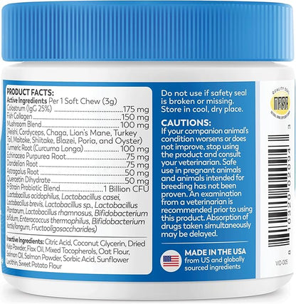 Dr. Harvey's Dog Allergy & Anti-Itch Relief Soft Chew Supplement Bites for Dogs, Daily Immune & Digestive Health Support with Functional Mushrooms, Super Herbs, Probiotics, Salmon Flavor (90 Chews)