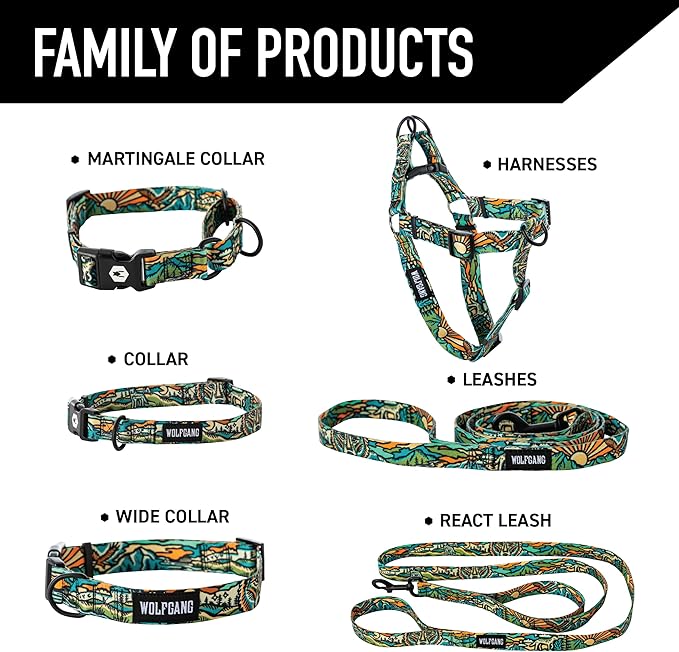 Wolfgang Heavy Duty Adjustable Dog Harness, Pull-Tested for Walking & Training, WildWolf Print, Medium