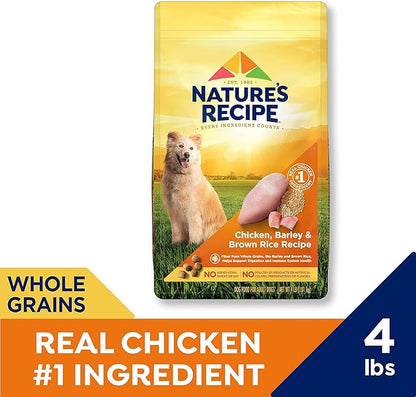 Nature's Recipe Dry Dog Food, Chicken, Barley & Brown Rice Recipe, 4 lb. Bag
