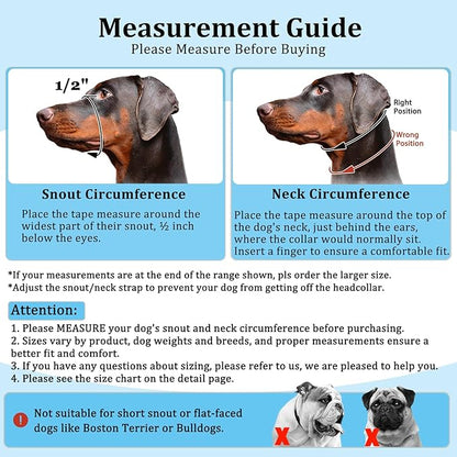 BARKLESS Dog Head Collar, No Pull Head Halter with Soft Padding, Reflective Soft Padded Snout Harness for Small and Medium Dogs