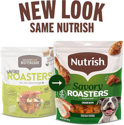 Nutrish Savory Roasters Chicken Recipe Premium Dog Treats, 5 oz. Pouch, Pack of 5 (Rachael Ray)