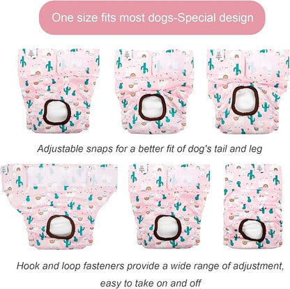 CuteBone Dog Diapers Female Washable Small Medium Large 3 Pack Reusable Doggie Diapers Puppy Period Pants for Doggy Heat Cycle Peeing D31XS