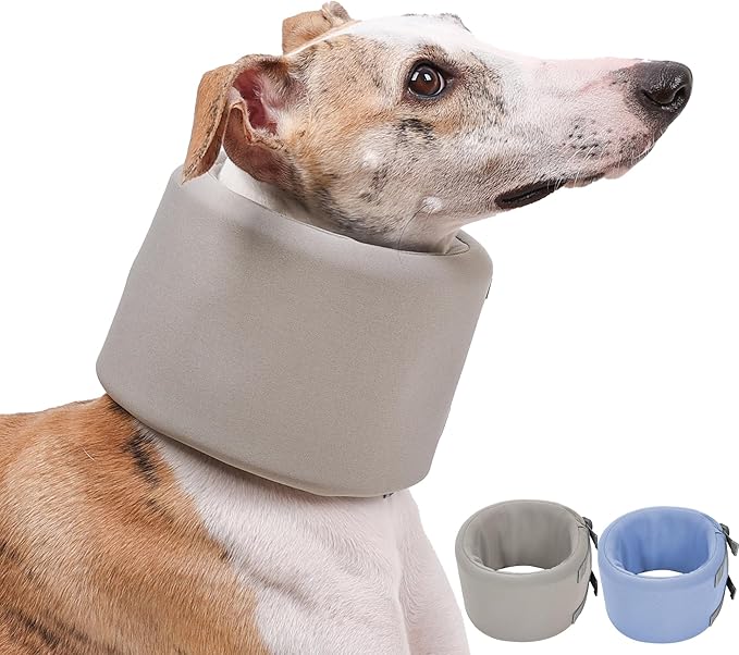 ETIAL Dog Neck Brace After Surgery, Breathable Dog Protective Collar to Prevent Pets from Anti-Bite Lick Wound Healing, E-Collar & Cone Collar Alternative for Small Medium Large Dogs (Gray, M)