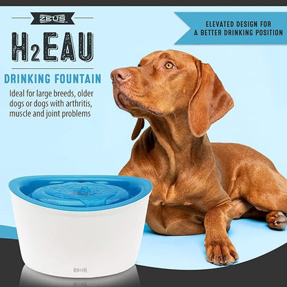 ZEUS H2EAU Elevated Dog and Cat Drinking Water Fountain with Purifying Filter, 6L Capacity (Pack of 2)