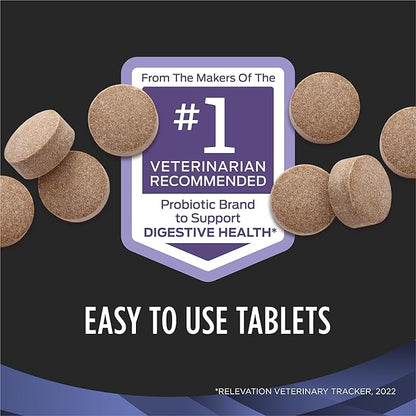 Purina Pro Plan Veterinary Supplements FortiFlora Daily Probiotics for Dogs Chewable Tablets for Digestive Gut Health and Diarrhea - 45 ct. Canister