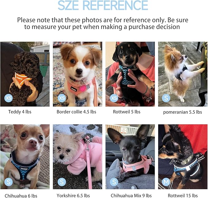 Dog Harness for Small Dogs and Leash Set, Honeycomb Grid, Reflective Lightweight Harness & Anti-Twist Pet Lead Multi Color, Size: XS-S-M. (XS, Aqua Blue)