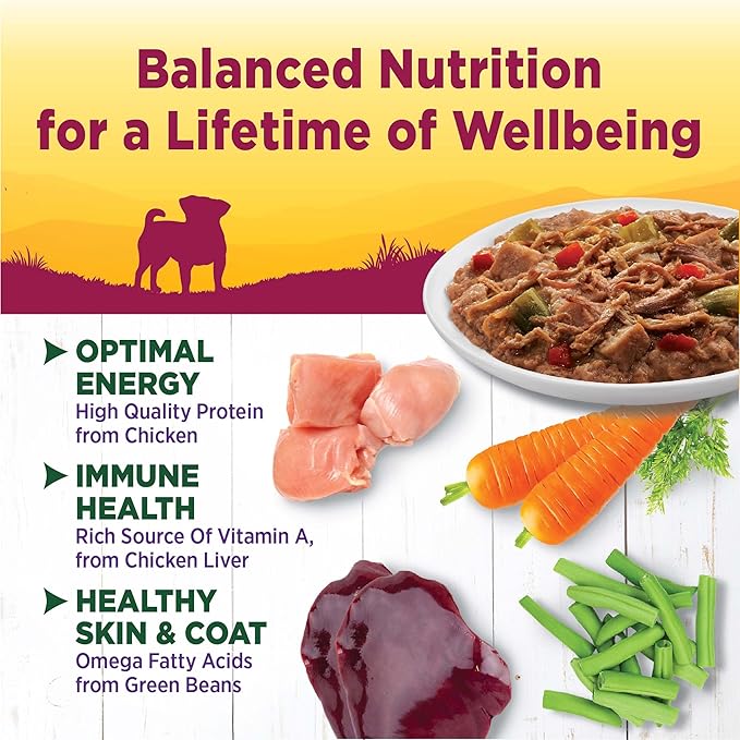 Wellness Petite Entrees Shredded Medley Small Breed Adult Wet Dog Food, Grain Free, Natural, Roasted Chicken, Beef, Green Beans, and Red Peppers, 3 oz, Pack of 12 Cups