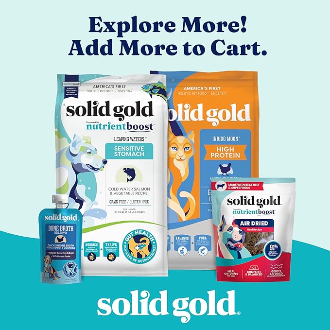 Solid Gold Cat & Dog Multivitamin Powder - Kelp Powder, Omega 3 & Vitamins for Dental, Digestive, Immune, Skin & Coat Health - Multi Vitamin for Dogs & Cats - Cat & Dog Food Additive Supplement - 5oz