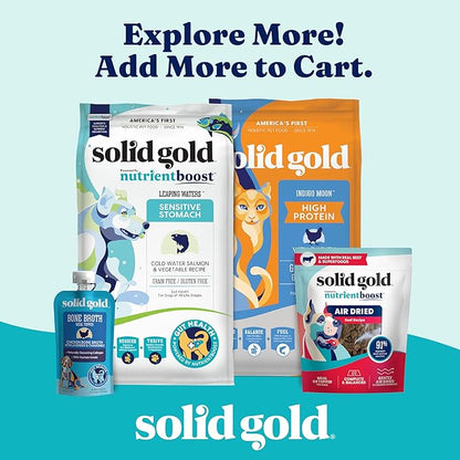 Solid Gold Cat & Dog Multivitamin Powder - Kelp Powder, Omega 3 & Vitamins for Dental, Digestive, Immune, Skin & Coat Health - Multi Vitamin for Dogs & Cats - Cat & Dog Food Additive Supplement - 5oz