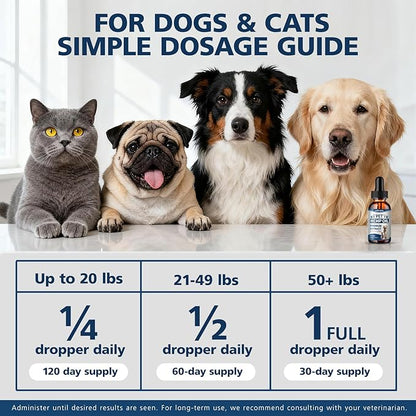 Pets Oil Help Oil for Dogs Cats, Hammer Help with Relieves Pаin, Anxiеty, Inflammation, Aggrеssive Rеlax, Suppоrt Skin Hеalth, Promotes Appеtite-Hiр & Jоint