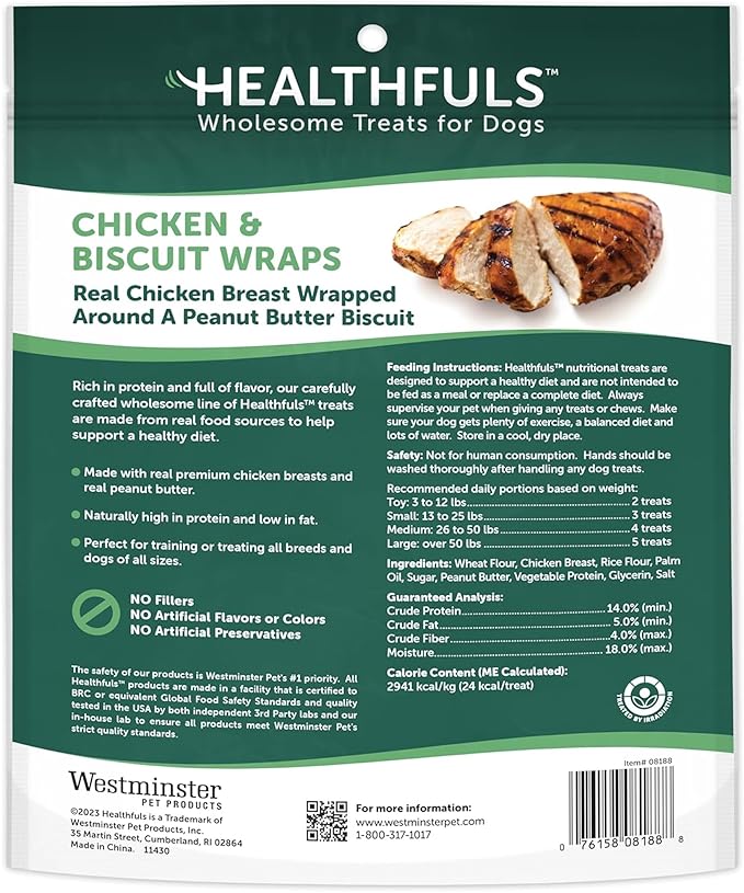 HEALTHFULS Chicken & Peanut Butter Flavored Dog Biscuits,16oz,(Pack of 2)