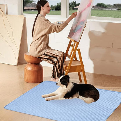 Pee Pads for Dogs, 40" x 28" Extra Large Reusable Silicone Mat, Washable Puppy Training Pads for Potty Training, Non-Slip, Leak-Proof, Indoor Floor Protection (Blue)