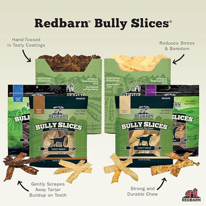 Redbarn Bully Slices for Dogs, Highly Palatable, Long-Lasting Natural Dental Treats with Functional Ingredients, 9 oz. (Pack of 2) - Original Bully
