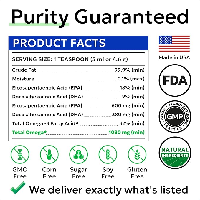 Bark&Spark Fish Oil for Dogs - Natural Omega-3 - Skin & Coat Support - Liquid Food Supplement for Pets - Natural EPA + DHA Fatty Acids for Joint Function, Immune & Heart Health 8oz - Salmon