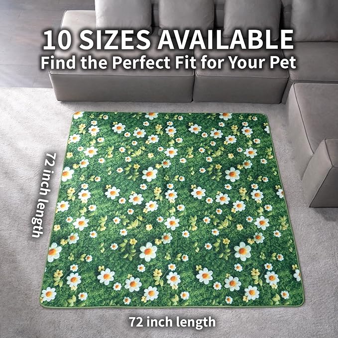 Washable Pee Pads for Dogs, Reusable Puppy Potty Training Pads, Ultra-Absorbent Thick Waterproof Leak-Proof Non-Slip Pads & Mat for Crate, Playpen, Floor, Whelping & Housebreaking , 1 Pack 72"x72"