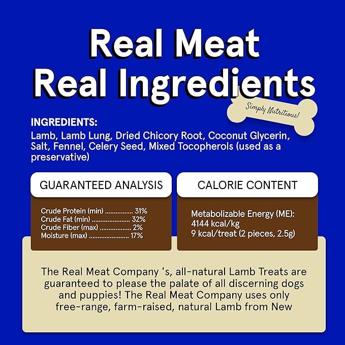 TRMC Real Meat Dog Treats - Three 12oz Bag of Bite-Sized Air-Dried Lamb Jerky for Dogs - Grain-Free Jerky Dog Treats Made up of 95% Quality, Free-Range, Grass Fed Lamb - All-Natural Dog Treats