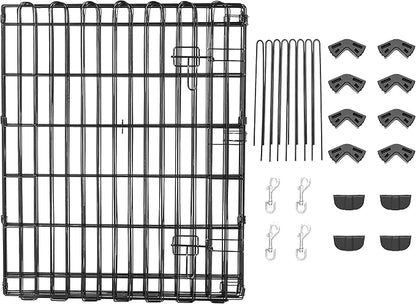 Amazon Basics Portable Foldable Octagonal Metal Exercise Dog Playpen, Indoor/Outdoor Pet Fence with Single Door, 8 Panels, Small, 30 Inches, Black