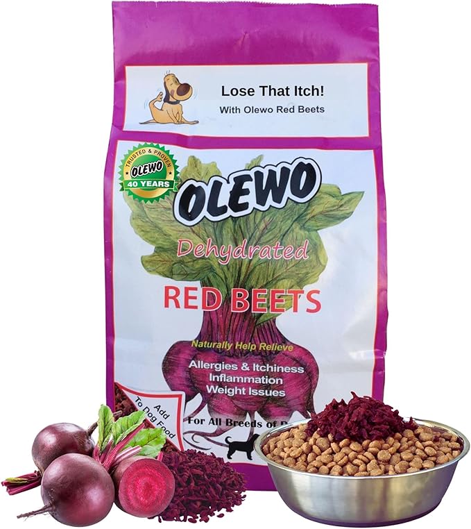 Olewo Original Red Beets for Dogs – Internal Support Dog Food Topper for Skin Sensitivity and Overall Balance, Prebiotic Fiber and Whole Food Nutrients, 5.5 lbs