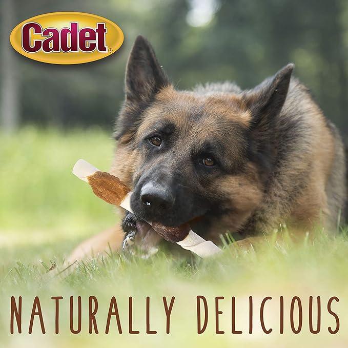 Cadet Gourmet X-Large Triple-Flavored Beef Hide Shish Kabob Dog Treats - Healthy & Natural Chicken, Liver, & Sweet Potato Dog Treats for Dogs Over 30 lbs., 10 in. (2 Count) (Pack of 3)