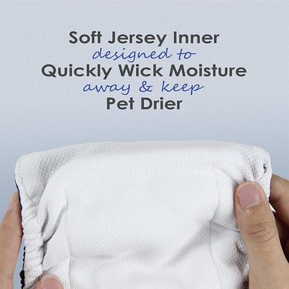 wegreeco Washable Dog Diapers - Washable Male Dog Belly Wrap - Pack of 3- (Whale, Large)