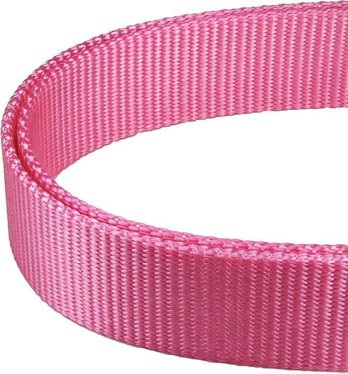 Mikivery Martingale Dog Collar Nylon Adjustable and Safety Training Colourful Comfortable Metal Buckle Pet Collars for Small Medium and Large Dogs(BabyPink,L)