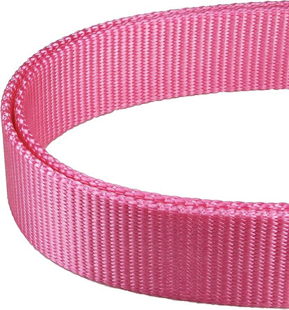 Mikivery Martingale Dog Collar Nylon Adjustable and Safety Training Colourful Comfortable Metal Buckle Pet Collars for Small Medium and Large Dogs(BabyPink,L)