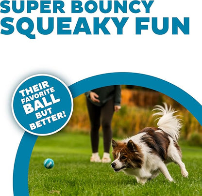Outward Hound Squeaker Ballz – Squeaky Tennis Balls for Dogs Under 25 lbs, Interactive Dog Toy for Fetch & Training, Small (2"), 4‑Pack