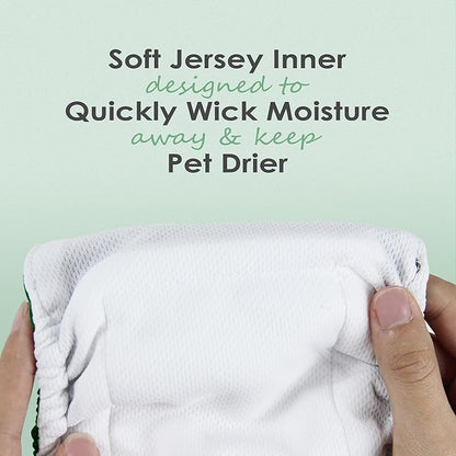 wegreeco Washable Male Dog Belly Band (Stylish Pattern)- Pack of 3 - Male Dog Belly Wrap, Dog Diapers Male (Green Series, X-Large)