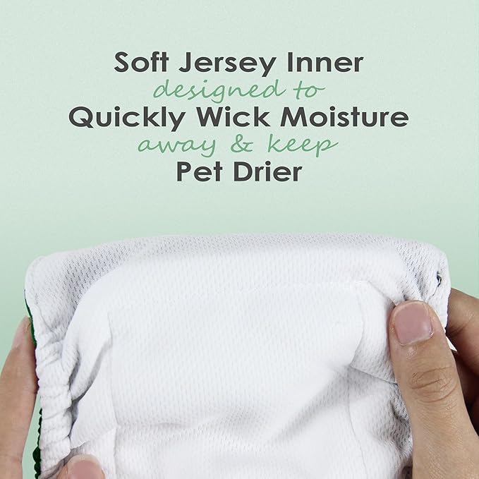 wegreeco Washable Male Dog Belly Band (Stylish Pattern)- Pack of 3 - Male Dog Belly Wrap, Dog Diapers Male (Green Series, Small)