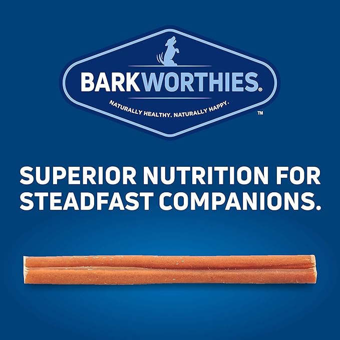 Barkworthies Odor-Free 12 Inch Bully Sticks - 3 Count (Pack of 1) - Protein-Packed, Easily Digestible, All-Natural Rawhide Alternative, Supports Dental Health