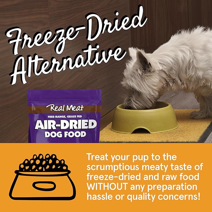 TRMC Real Meat Air Dried Dog Food w/Real Lamb - Four 5lb Bag of USA-Crafted Grain-Free Real Meat Dog Food Sourced from Hormone-Free, Free Range, Grass-Fed Lamb - Digestible, Natural, High Protein