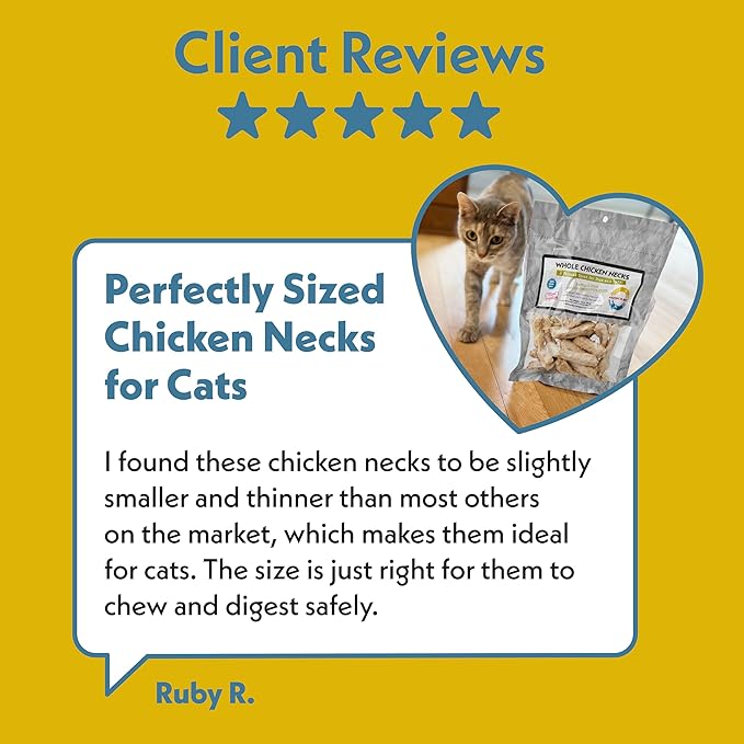 Fresh Is Best Freeze Dried Whole Chicken Necks for Dogs & Cats - Raw Crunchy Single Ingredient Dog Treats - High-Protein Dental Chews in Resealable Bag - Made in USA