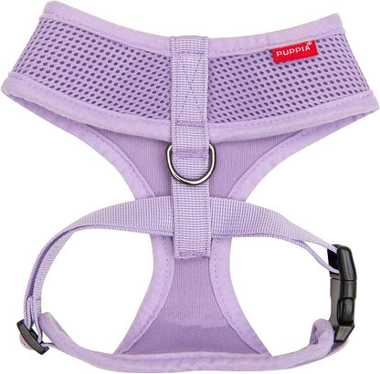 Puppia Soft Dog Harness No Choke Over-The-Head Triple Layered Breathable Mesh Adjustable Chest Belt and Quick-Release Buckle, Violet, X-Small