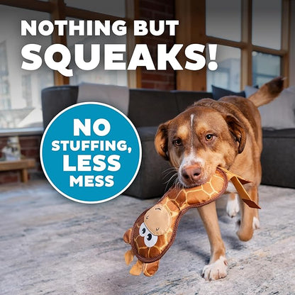 Outward Hound Fire Biterz Giraffe Firehose Plush Dog Toy, Brown, Medium