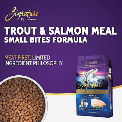 Zignature Trout & Salmon Limited Ingredient Formula Small Bites Dry Dog Food 12.5lb