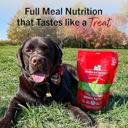 Stella & Chewy's Freeze-Dried Raw Dinner Patties - Duck Duck Goose Recipe - High Protein Grain-Free Puppy & Dog Food - Perfect for Picky Eaters - 25 oz,(Pack of 2)