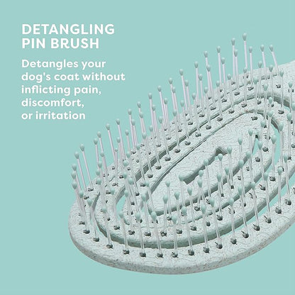 BioSilk for Pets Eco Friendly Detangling Pin Brush for Dogs, Gentle Dog Grooming Brush Designed to Help Remove Knots and Tangles and Support Healthy Coats for All Dogs