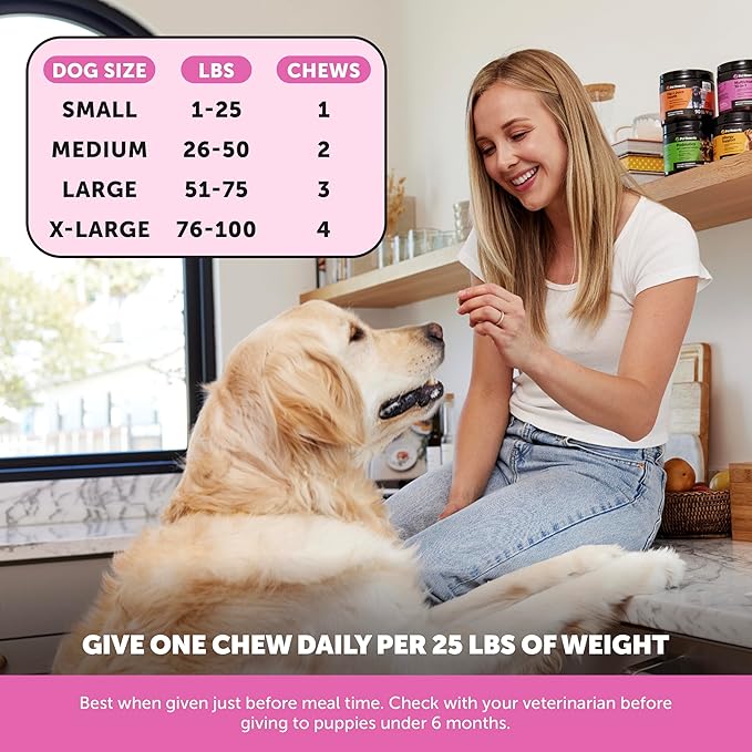 10-in-1 Dog Multivitamin Supplement with Glucosamine & Probiotics - Hip & Joint Support, Digestive Health, Immune Support, Heart & Skin - All-in-One Daily Vitamins & Omega-3s for Dogs (Chicken, 90 Ct)