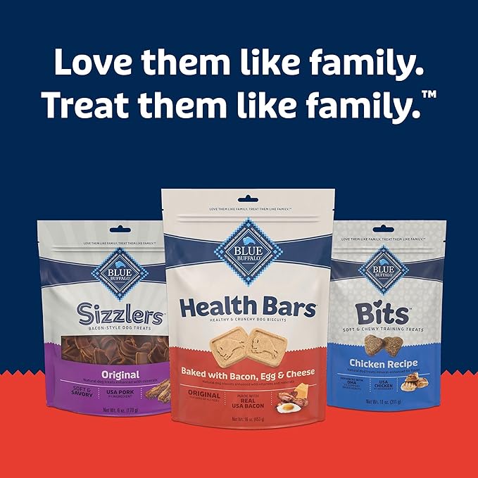 Blue Buffalo Health Bars Crunchy Dog Biscuits, Variety Pack, Bacon, Egg & Cheese, Apple & Yogurt, Pumpkin & Cinnamon, 16-oz Bags
