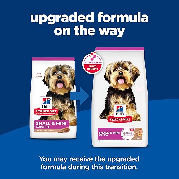 Hill's Science Diet Small & Mini, Adult 1-6, Small & Mini Breeds Premium Nutrition, Dry Dog Food, Lamb & Brown Rice, 15.5 lb Bag