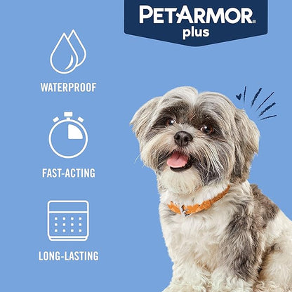 PetArmor Plus Flea and Tick Prevention for Dogs, Small Dog Flea and Tick Treatment, 3 Doses, Waterproof Topical, Fast Acting (5-22 lbs)