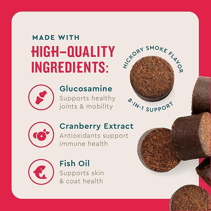 VetIQ 8-in-One Multifunctional Supplement for Dogs, Supports Hip & Joint, Urinary Tract, Immune System, Skin Health and Heart Health, Soft Chews, Made in The USA, (Pack of 120)