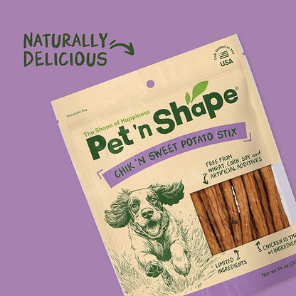 Pet 'n Shape Chik 'n Sweet Potato Stix Dog Treats – Made and Sourced in the USA - 14 Ounce